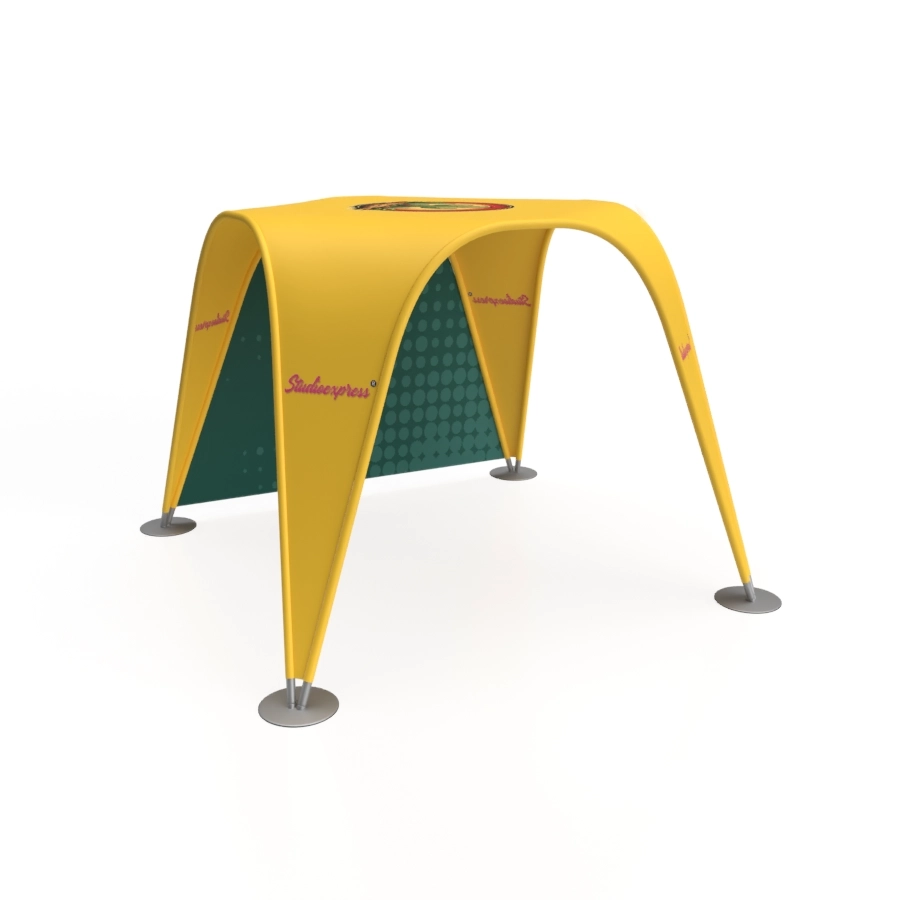 Namiot eventowy Kermits Place 3x3m z nadrukiem – konfiguracja z jedną ścianą boczną