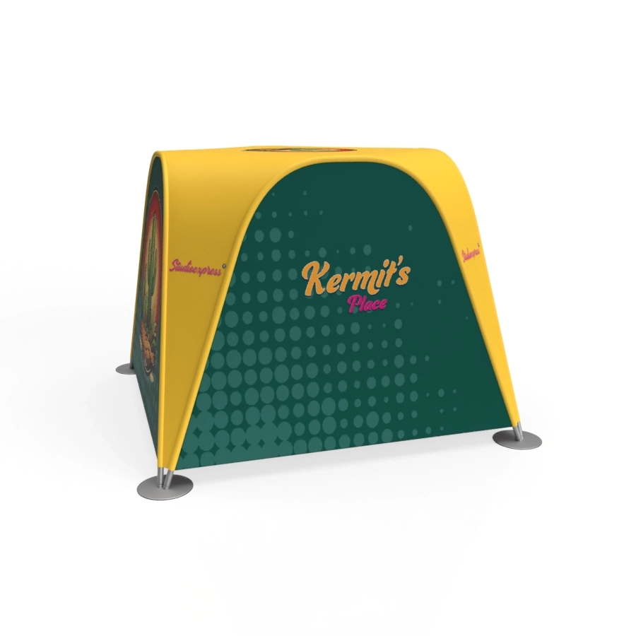 Namiot eventowy Kermits Place 3x3m z nadrukiem – konfiguracja z czterema ścianami