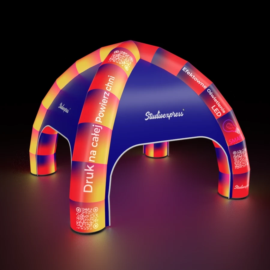 namiot typu pająk z logo