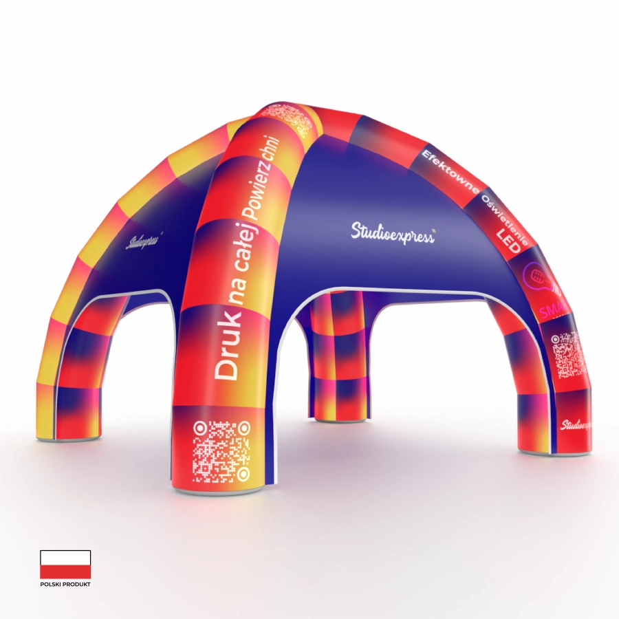 namiot reklamowy z logo w namiocie pajak