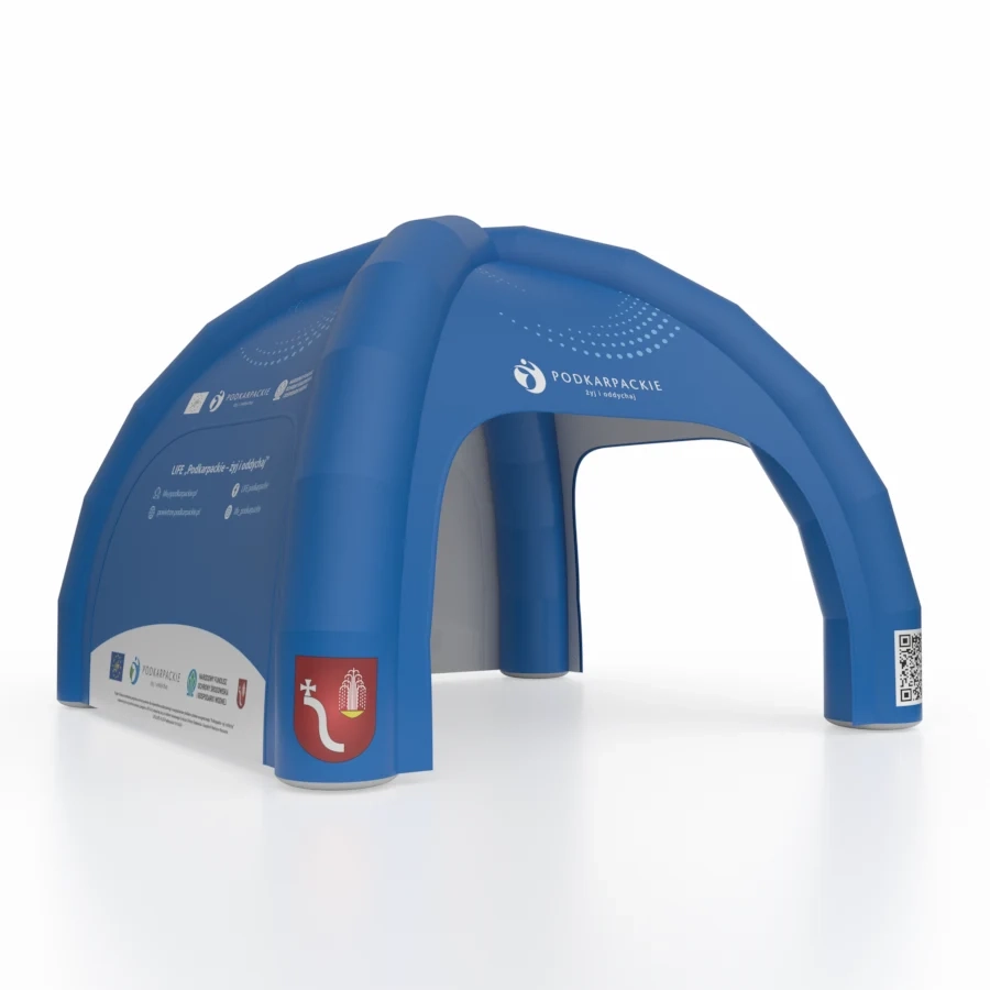 Namiot Pneumatyczny Pająk Bokochód Life 4x4 m z Herbem Gminy