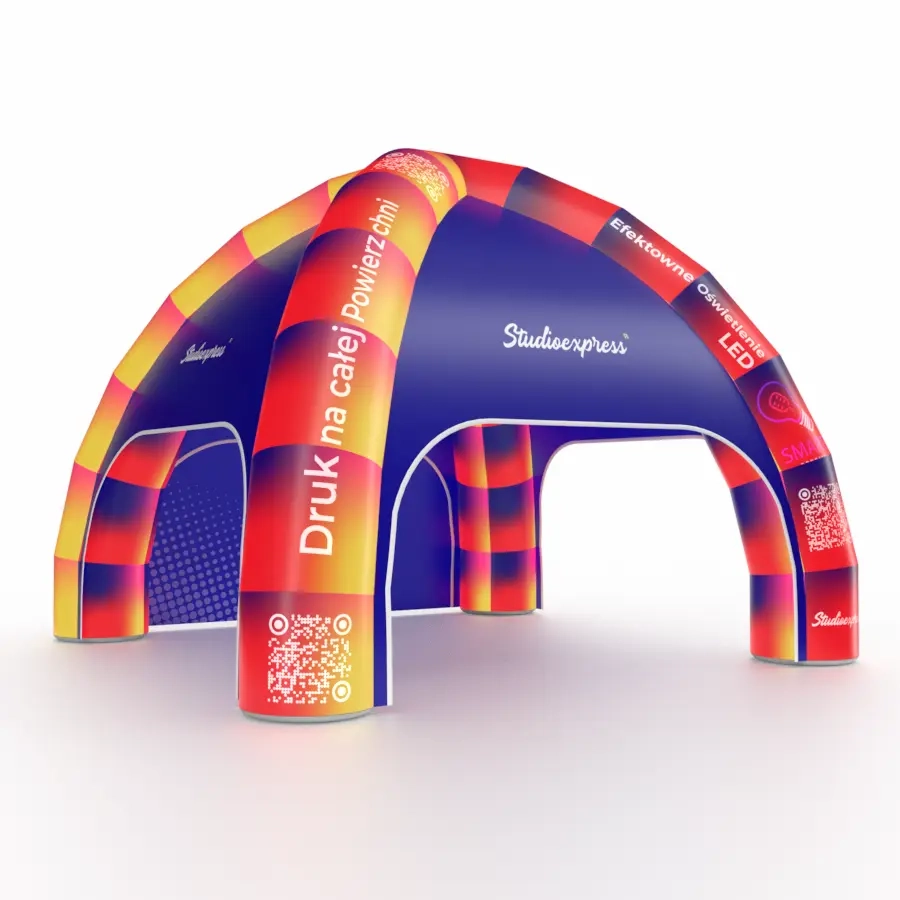 Namiot Pająk 6x6 z Nadrukiem - konfiguracja z 1 sciana