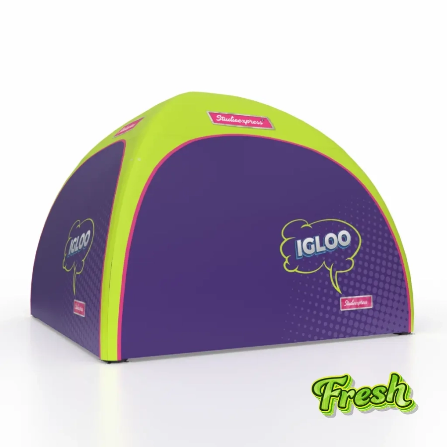 namiot reklamowy dmuchany pompką na power bank igloo fresh