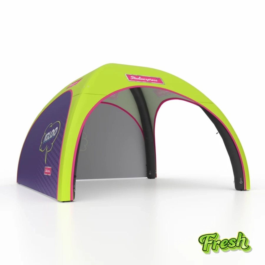 namiot reklamowy dmuchany z dwoma ścianami igloo 3x3