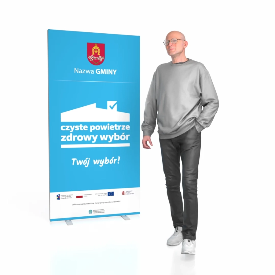 Kaseton Reklamowy Podświetlany Magentic Błękit 100x200cm do programu Czyste Powietrze