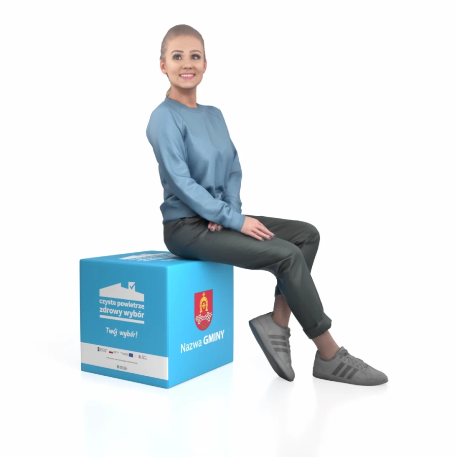 Kostka Reklamowa Rubikon Błękit 45x45 do programu Czyste Powietrze
