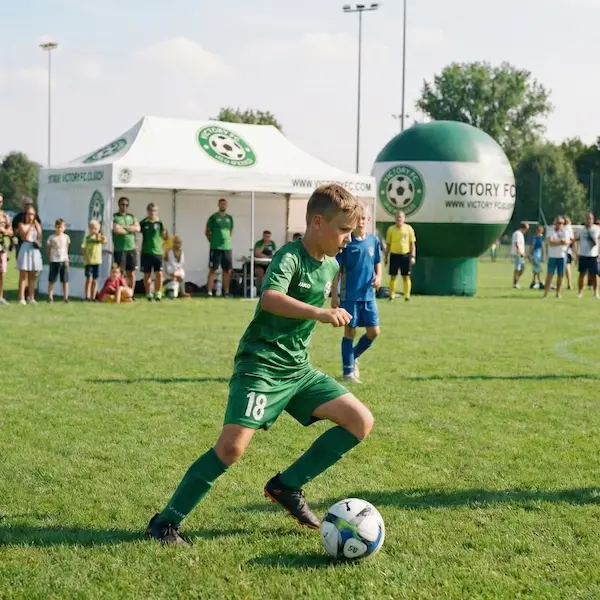 namiot reklamowy jako strefa zawodników rezerwowych