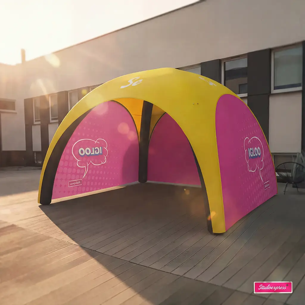 Efekt wizualizacji namiotu stałociśnieniowego Igloo Star dzięki AR – widok przed produkcją