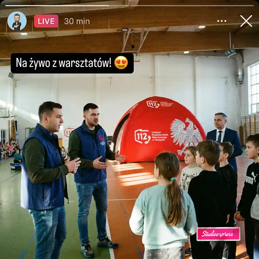 Namiot stałociśnieniowy Igloo Star 4x4 na szkoleniu Centrum Powiadamiania Ratunkowego 112