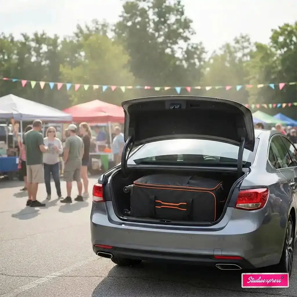 Kompaktowa torba w bagażniku sedana